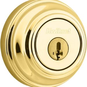 Kwikset 985 Double Cylinder Deadbolt featuring SmartKey in Polished Brass