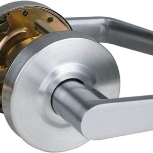 Heavy Duty Grade 2 Commercial Passage Door Lever, 2-3/4’’Latch | Satin Chrome Finished Non-Locking ADA Commercial Handle, UL 3 Hour Fire Rated Ergonomic Lever for School/Hotel Hallway